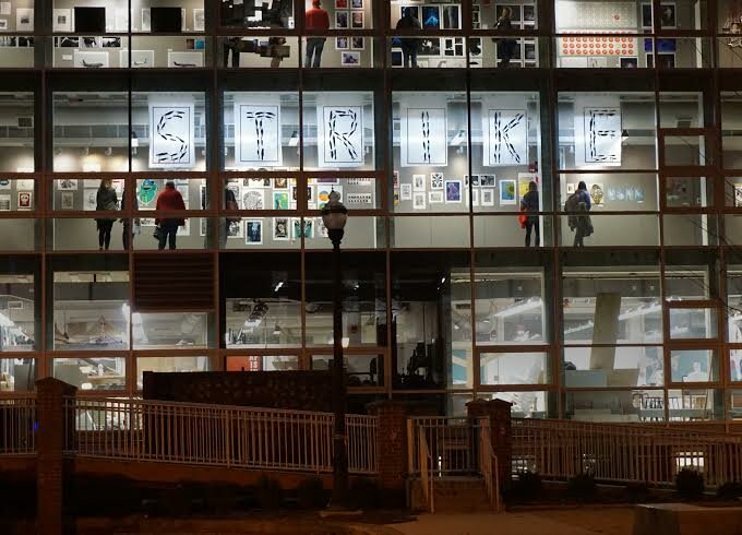 STRIKE installation, by Amy Youngs 'BioPresence' Exhibition, Hopkins Hall Gallery, Columbus, Ohio December 9th 2015